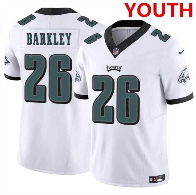 Youth Philadelphia Eagles #26 Saquon Barkley White 2023 F.U.S.E Vapor Untouchable Limited Stitched Jersey Dzhi,We sell and wholesale Youth Philadelphia Eagles #26 Saquon Barkley White 2023 F.U.S.E Vapor Untouchable Limited Stitched Jersey Dzhi on line form chian!